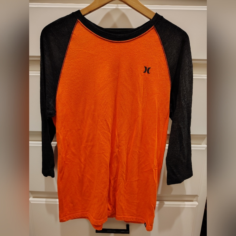 Hurley Orange and Black Raglan Shirt